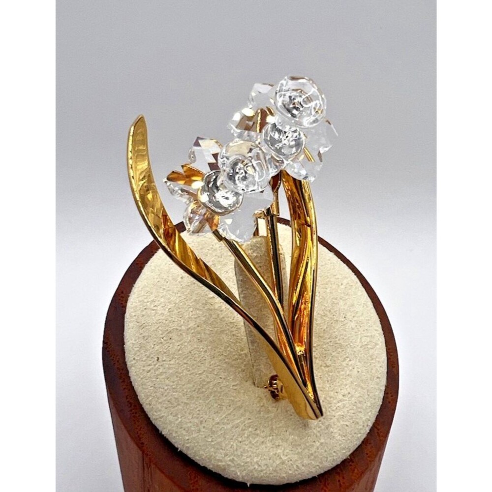 Swarovski 1997 Crystal Memories Daffodil Flower Brooch in Original Box Vintage